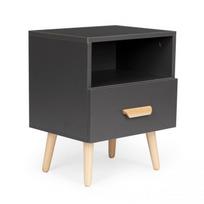 Naktinis staliukas ModernHome WYJ-258, pilka sp., 38 cm x 30 cm x 40 cm