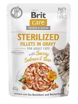Šlapias kačių maistas Brit Care Sterilized Salmon & Tuna, lašiša/tunas, 0.085 kg