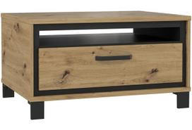Kavos staliukas Forte Trondheim, ąžuolo sp./juoda sp., 80 cm x 60 cm x 44.8 cm