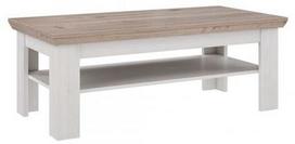 Kavos staliukas Forte Iloppa, ąžuolo sp./balta sp., 120.6 cm x 60.4 cm x 45.3 cm