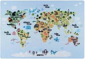 Kilimas vidaus Ayyildiz Play World Map Animals, įvairių spalvų/mėlyna sp., 230 cm x 160 cm