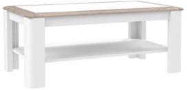 Kavos staliukas Forte Canne, balta sp./sonoma ąžuolo sp., 110 cm x 60.1 cm x 45.5 cm