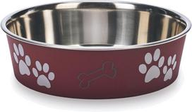Dubenėlis gyvūnui Ascar Paw Motif SS, 1.5 l, 21.5 cm x 21.5 cm x 6.5 cm, raudona sp.