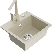 Virtuvinė plautuvė Mexen Milo 6505-69-670300-69, granitas, 43.5 cm x 41 cm x 17.1 cm, smėlio sp.
