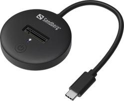 Adapteris Sandberg USB 3.2 Dock for M.2+NVMe SSD 136-47 USB-C Male (vyriška), M.2 Female (moteriška), juoda sp.