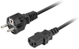 Kabelis Lanberg Power Cord 10A CA-C13C-15CC-0018-BK Schuko Male (vyriška), IEC320 C13 Female (moteriška), 1.8 m, juoda sp.