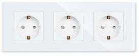 Trivietis kištukinis lizdas Feelspot FSSR3W-K 47-00202, su įžeminimu, balta sp.