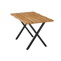 Stalas Domoletti Wale, ąžuolo sp./juoda sp., 120 cm x 80 cm x 75 cm