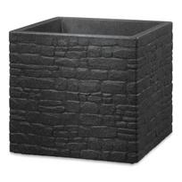 Gėlių vazonas Scheurich Stony Black 64456, plastikinis, Ø 29 cm, tamsiai pilka sp.