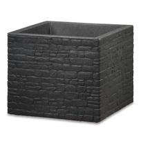 Gėlių vazonas Scheurich Stony Black 64457, plastikinis, Ø 38 cm, tamsiai pilka sp.