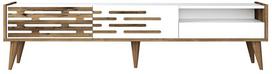 TV staliukas Kalune Design Valensiya, balta sp./riešuto sp., 180 cm x 45 cm x 35 cm