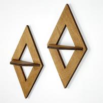 Sieninė lentyna Kalune Design RAF260, riešuto sp., 10 cm x 23 cm x 38 cm