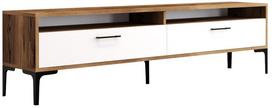 TV staliukas Kalune Design Istanbul 2, balta sp./riešuto sp., 180 cm x 47 cm x 35 cm