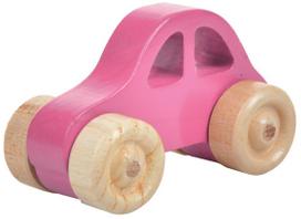 Stumiamas žaislas Wood&Joy Mini Car, 5 cm, rožinė sp.