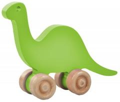 Stumiamas žaislas Wood&Joy Dinosaur, 13 cm, žalia sp.