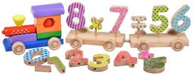Skaičiavimo žaidimas Wood&Joy Math Train, 13 cm, įvairių spalvų