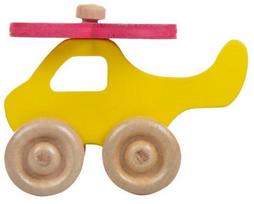 Stumiamas žaislas Wood&Joy Mini Helicopter, 9 cm, geltona sp.