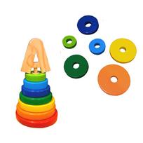 Lavinimo žaislas Wood&Joy Toddler Stacker, 15 cm, įvairių spalvų