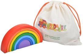 Lavinimo žaislas Wood&Joy Waldorf Rainbow, 12 cm, įvairių spalvų, 7 vnt.