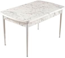 Stalas išskleidžiamas Kalune Design Carrara, balta sp./pilka sp., 132 cm x 76.5 cm x 79 cm