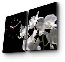Laikrodis - paveikslas Wallity Canvas 2P3040CSMOR-2, balta sp./juoda sp., 64 cm x 40 cm