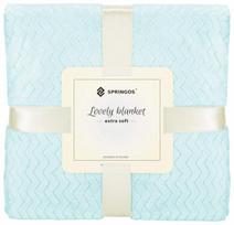 Pledas Springos Lovely Blankets Extra Soft, žydra sp., 200 cm x 220 cm