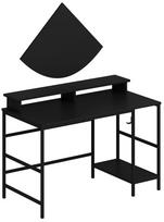Kompiuterio stalas Kalune Design Greta 506MNR3347, 120 cm x 60 cm, 74 cm, juoda sp.