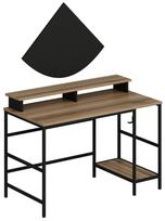 Kompiuterio stalas Kalune Design Greta 506MNR3343, 120 cm x 60 cm, 74 cm, ruda sp./juoda sp.