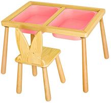 Vaikų žaidimo stalas Kalune Design Table and Chairs, 52 cm, rožinė sp.