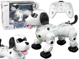 RC robotas Lean Toys Robot Dog 15159, 25 cm, balta sp./juoda sp.