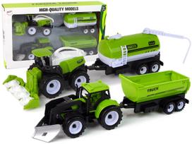 Žaislinis traktorius Lean Toys Farmer Truck 12127, balta sp./juoda sp./žalia sp.