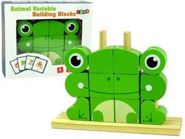 Medinės kaladėlės Lean Toys 3D Frog, 12 vnt.