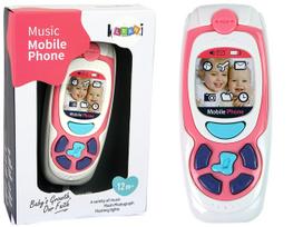 Lavinimo žaislas, muzikinis telefonas Kaichi, 4 cm, balta sp./rožinė sp.