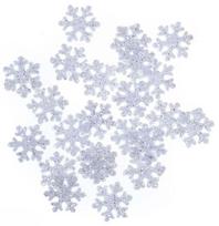 Dekoracija, "Snaigės" DallPrint Snowflakes, 2.4 cm, balta sp./sidabro sp., 24 vnt.