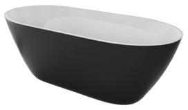 Vonia, laisvai pastatoma Besco Moya Black&White, 170 cm x 70 cm, ovalas, balta sp./juoda sp.