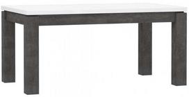 Stalas išskleidžiamas Forte Lennox New, balta sp./tamsiai pilka sp., 160.4 - 207 cm x 90.4 cm x 76.1 cm