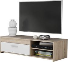 TV staliukas Forte Paco, ąžuolo sp./balta sp., 32 cm x 120 cm x 42 cm