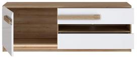 TV staliukas Forte Montreal, ąžuolo sp./balta sp., 41.5 cm x 139 cm x 50 cm