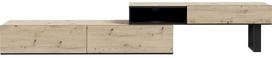TV staliukas Forte Kaelon, ąžuolo sp./juoda sp., 52 cm x 240 cm x 43.5 cm
