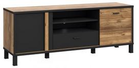 TV staliukas Forte Hayato, ruda sp./juoda sp., 42 cm x 154.5 cm x 56.4 cm