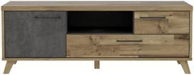 TV staliukas Forte Ricciano, ąžuolo sp./pilka sp., 52.2 cm x 154.5 cm x 56.8 cm