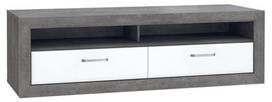 TV staliukas Forte Lennox New, balta sp./pilka sp., 52.4 cm x 153 cm x 46.9 cm