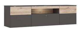 TV staliukas Forte, ruda sp./pilka sp., 52 cm x 209.8 cm x 59.3 cm