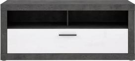 TV staliukas Forte, balta sp./maumedžio sp., 52 cm x 138 cm x 59 cm