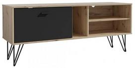 TV staliukas Forte Neyle, ąžuolo sp./juoda sp., 41.5 cm x 137.8 cm x 58 cm