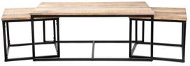 Kavos staliukų komplektas Homla Maya ALL 837444, juoda sp./medžio sp., 110 cm x 60 cm x 45 cm, 3 vnt.