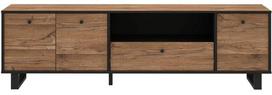 TV staliukas Forte, ruda sp./juoda sp., 42 cm x 180 cm x 41 cm