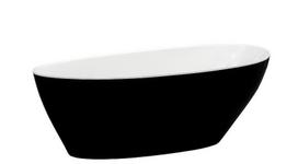Vonia, laisvai pastatoma Besco Goya, 160 cm x 70 cm x 61 cm, ovalas, balta sp./juoda sp.