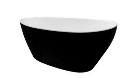 Vonia, laisvai pastatoma Besco Goya, 142 cm x 62 cm x 61 cm, ovalas, balta sp./juoda sp.