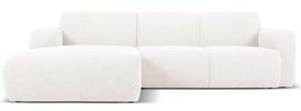 Kampinė sofa Micadoni Home Molino Boucle, balta sp., kairinė, 250 x 170 cm x 72 cm